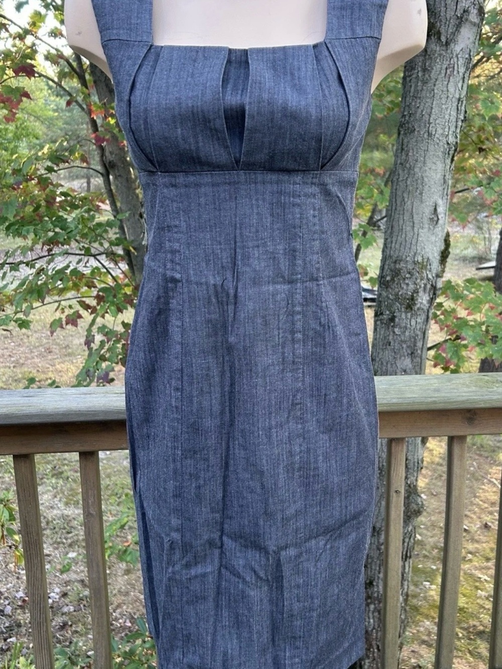 Calvin Klein Gray Denim Sheath Dress
